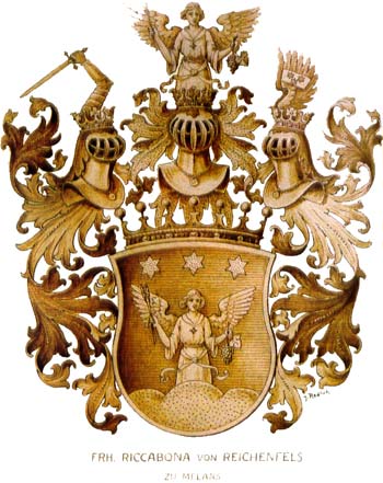 Adelswappen der Freiherrlichen Linie der Familie Riccabona ab 1898